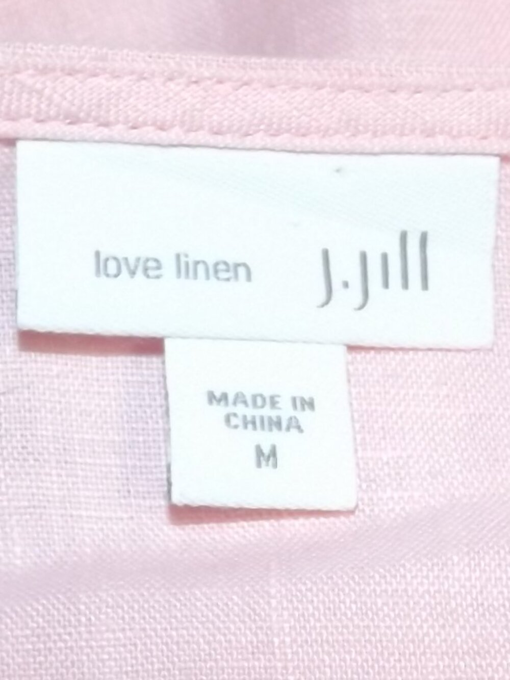 J.JILL Linen Dress, M, Pink Shift, Sleeveless, V-neck, Knee length - Picture 10 of 12